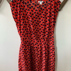 Fit and Flare Red Heart Print Dress